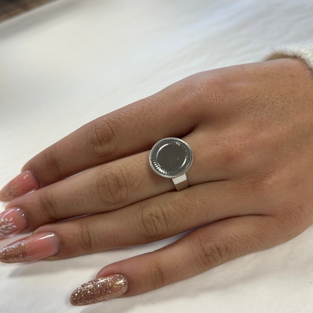 Bague Argent - Médaillon simple