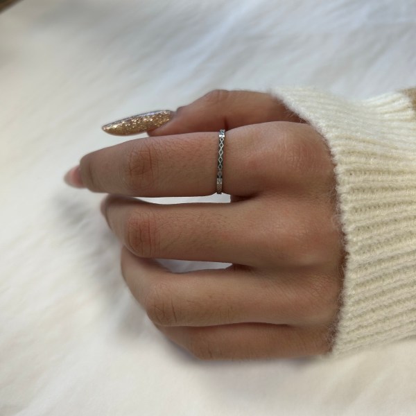 Bague Argent - Motif losange